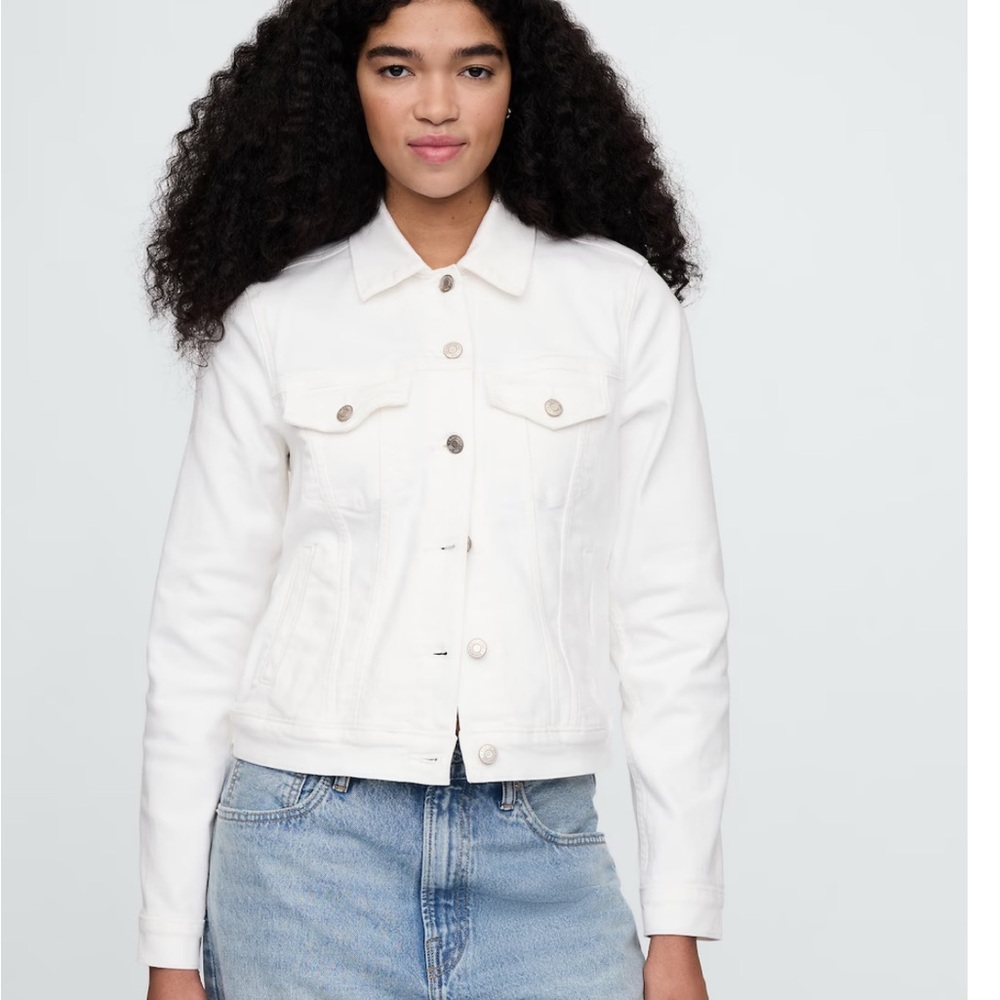 Brand New GAP White gap Denim Jacket